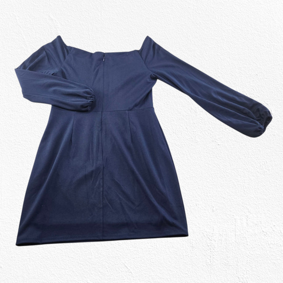 Dress the Population Navy Esperanza Sweetheart Balloon Sleeve Mini Dress Size Lg - Picture 13 of 13